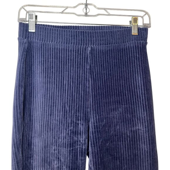 Aerie Navy Ribbed Corduroy Flare Pants Soft Cozy Vintage Y2K Fit High Rise Small - Picture 4 of 11